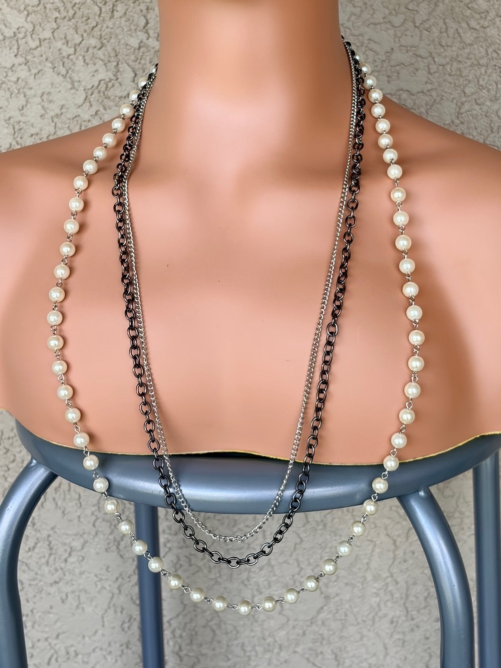 The Limited Layered Pearl and Mixed Tone Chain Necklace